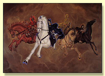 Four Horsemen Greetings Card