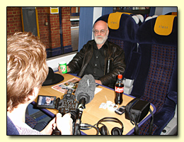 Terry's on the train to London - with documentary team in tow