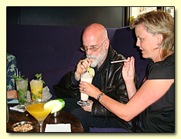 Terry and Sandra Sampling Cocktails